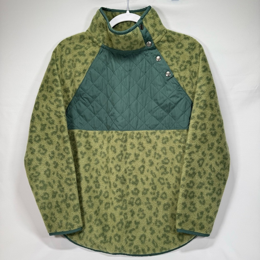 J Crew Women's Quilted Button-Neck Sherpa Tunic XS Fleece Pullover Comfy Warm - Picture 4 of 8